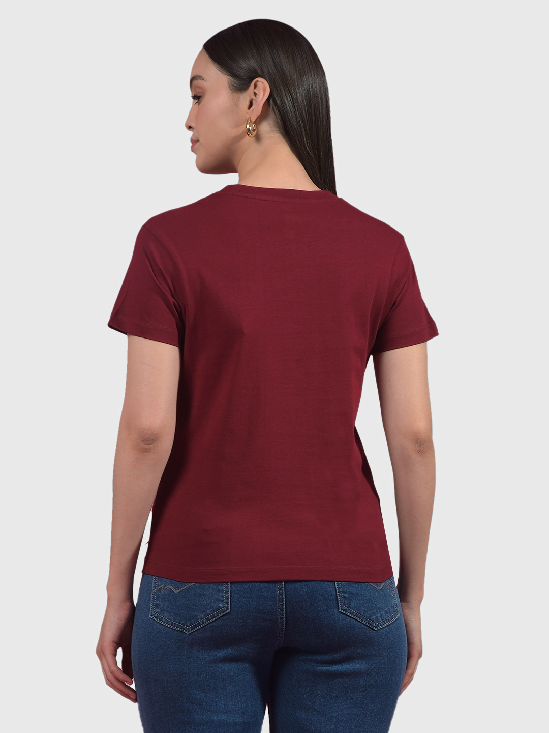 Numero Uno Women Solid Maroon T-Shirt